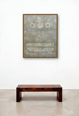 Solid Ash Abstract by artist Mohit Bhatia displayed in a Coastal Hallway