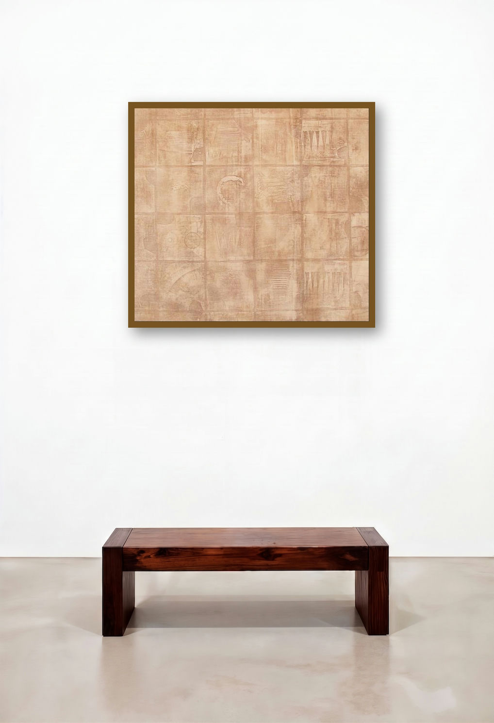 Solid Beige Abstarct by artist Mohit Bhatia displayed in a Modern Home Office