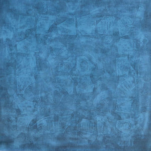 Solid Blue Abstract Ii by Mohit Bhatia, Original Acrylic Abstract Painting on Canvas, Large Horizontal Wall Art