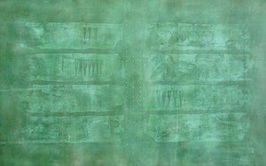 Solid Green Abstract Iii by Mohit Bhatia, Original Acrylic Abstract Painting on Canvas, Large Horizontal Wall Art