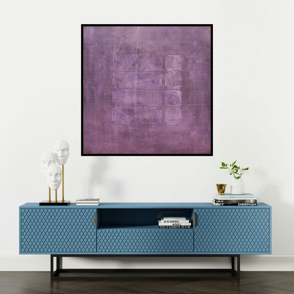 'Solid Mauve Abstract' painting by Mohit Bhatia shown on a wall in a furnished room.