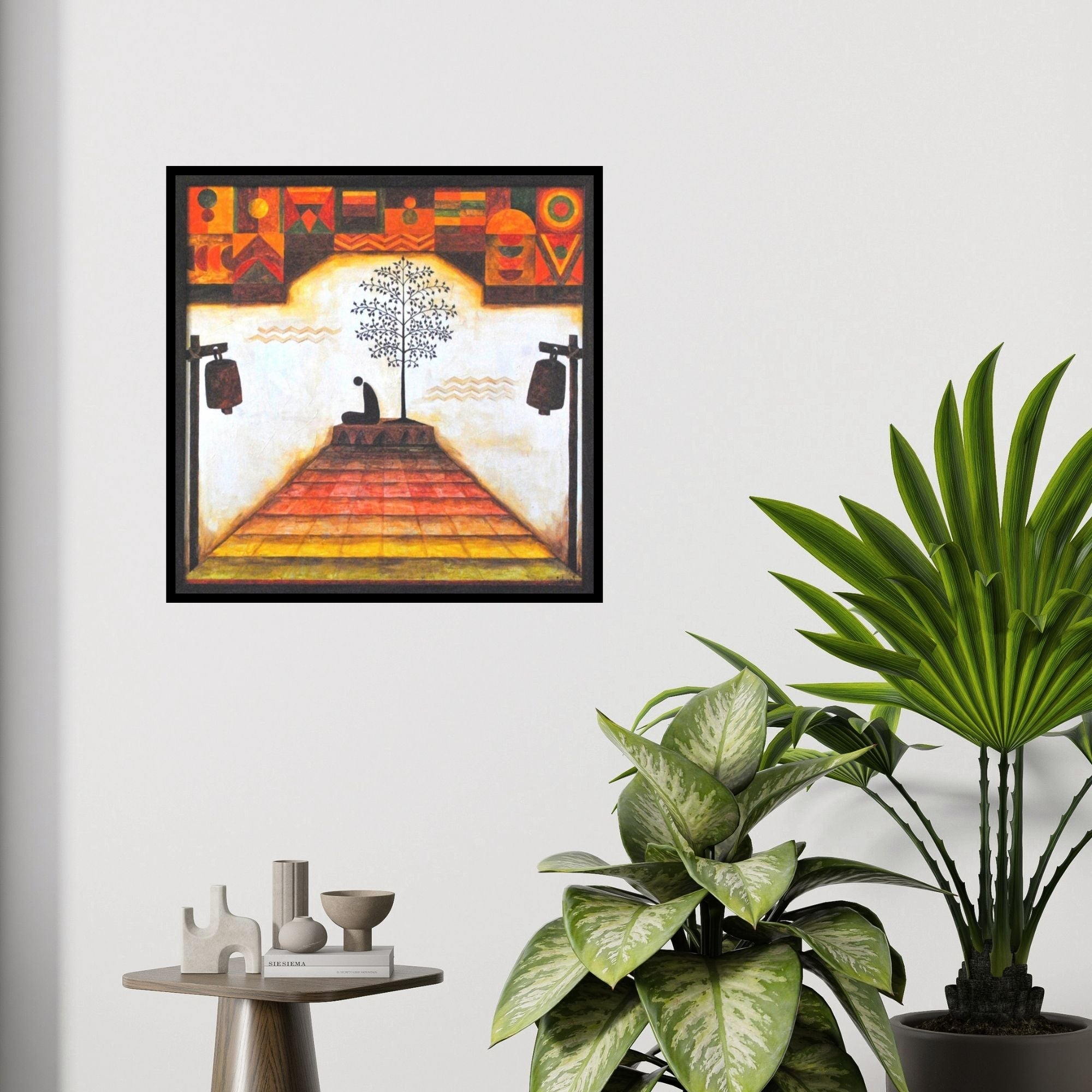 In-situ view of Ishani Pimpalkhare's 'Solitude (Serenity in Solitude)' painting in a room