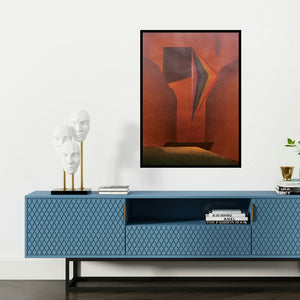 'Solitude 1 (Untitled)' painting by Surendra Chaware shown on a wall in a furnished room.