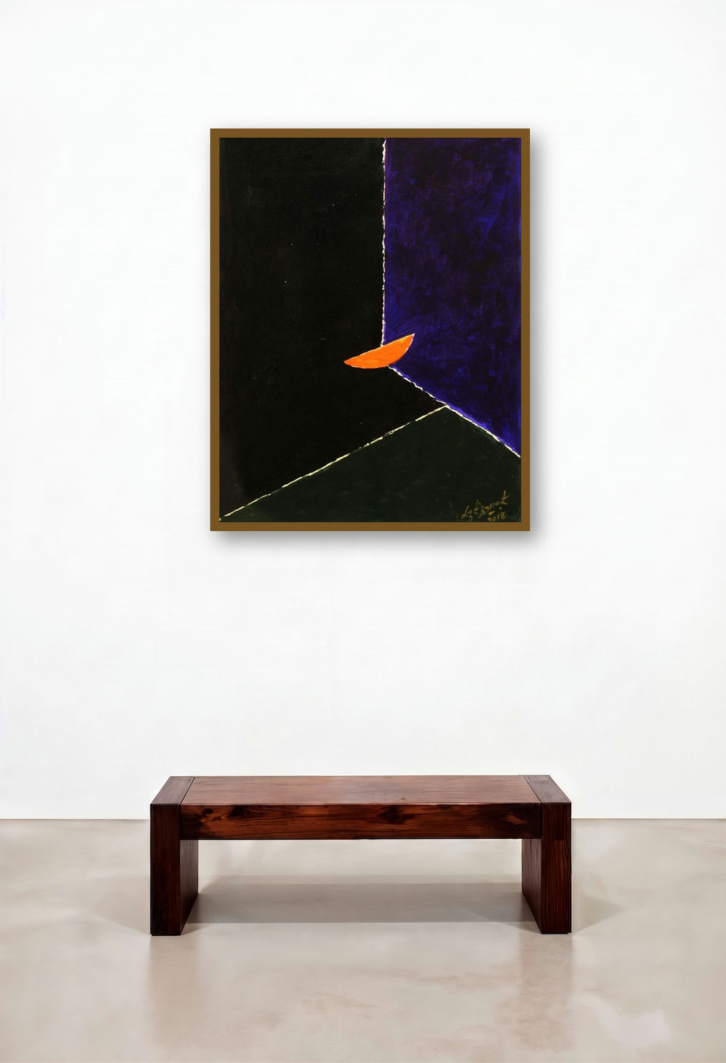Solitude 12 (Midnight Sun) by artist Surendra Chaware displayed in a Eclectic Bedroom