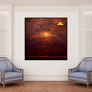 In-situ view of Surendra Chaware's 'Solitude 5 (Untitled)' painting in a room