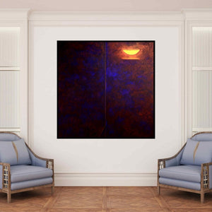 In-situ view of Surendra Chaware's 'Solitude 6 (Celestial Divide)' painting in a room