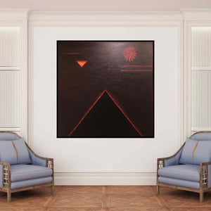 In-situ view of Surendra Chaware's 'Solitude 8 (Celestial Ascent)' painting in a room