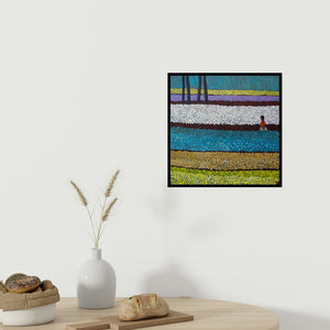 In-situ view of Suruchi Jamkar's 'In Solitude I' painting in a room