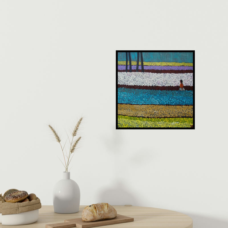 In-situ view of Suruchi Jamkar's 'In Solitude I' painting in a room