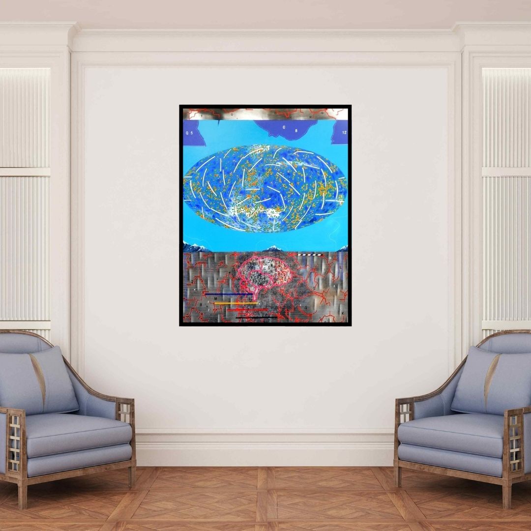 In-situ view of Govind Biswas's 'Some Steps In My Way (Mind Map)' painting in a room