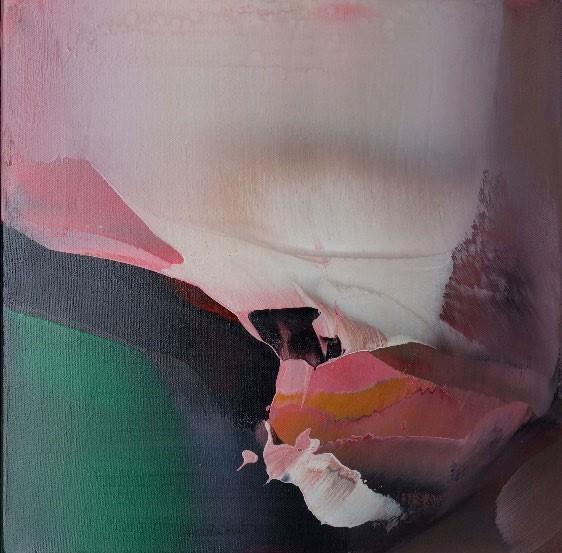 Abstract acrylic painting titled 'Songs Of Nature 8', 14x14 inch, by artist Anand Mali on Canvas