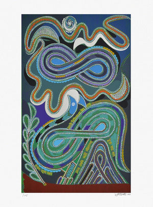 contemporary serigraphs painting titled 'Sorath Malhaar', 30x22 inches, by artist Jyoti Bhatt on Paper