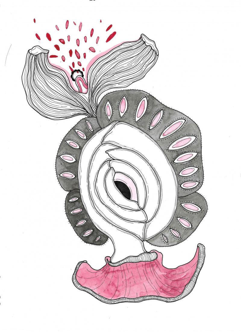 Nature archival ink drawing titled 'Soul Portrait Ii 2', 12x8 inches, by artist Shikha Baheti on acid free paper