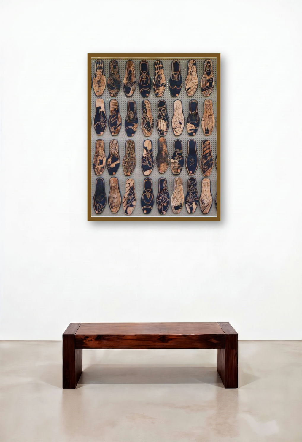 Soul To Soul (Soles of Stories) by artist Rajdeep Das displayed in a Urban Loft Hallway