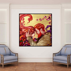 In-situ view of Ankur Rana's 'Soulmates 4' painting in a room