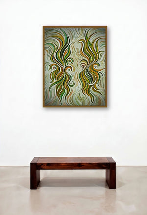 Soulmates Sienna (Kindred Spirits) by artist Manju Lamba displayed in a Art Deco Home Office