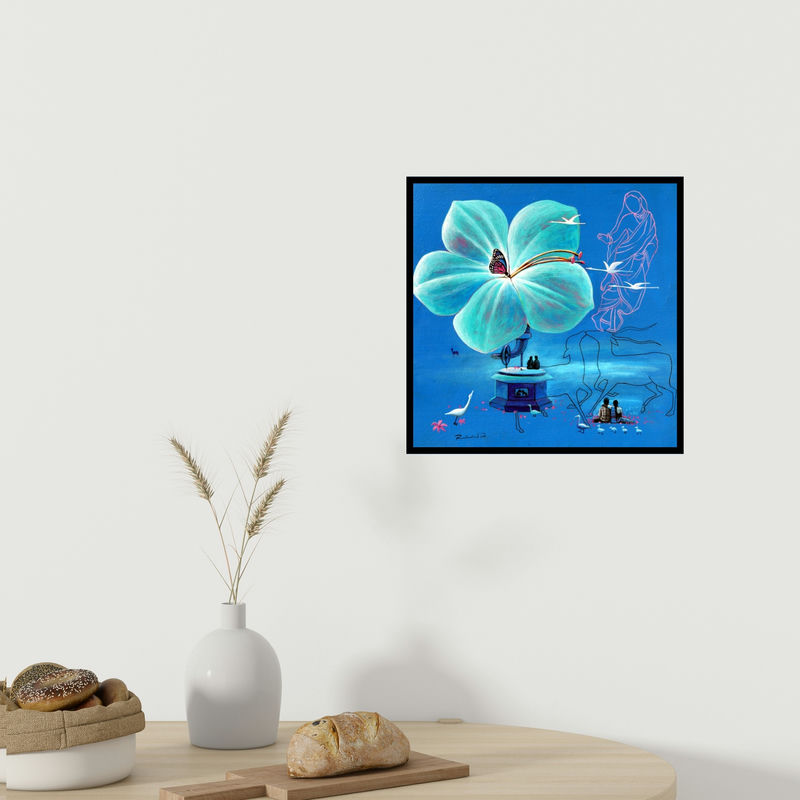 In-situ view of Rawindra Das's 'Sound Of Love 2020 (Sound of Love)' painting in a room