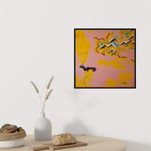 Preview of 'Space 1' Painting by Govind Biswas shown on a wall in a furnished room.