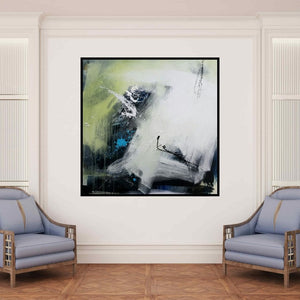 In-situ view of Gulrez Ali's 'Space 11' painting in a room