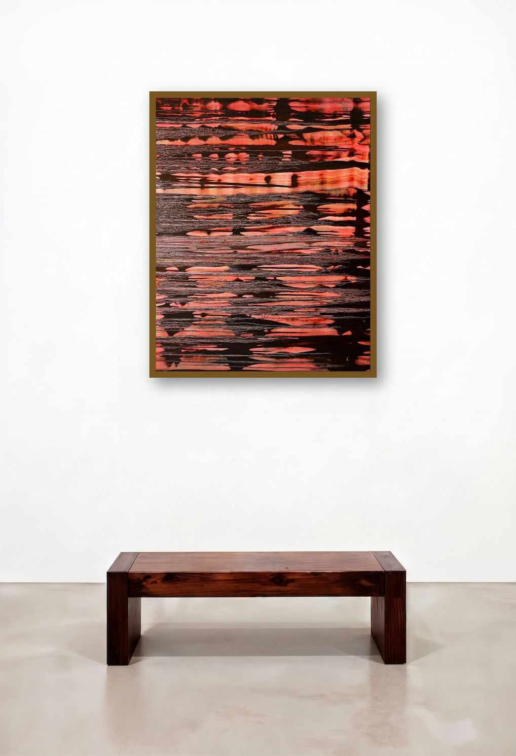 Space 8 by artist Pranav Shah displayed in a Mid-Century Modern Bedroom