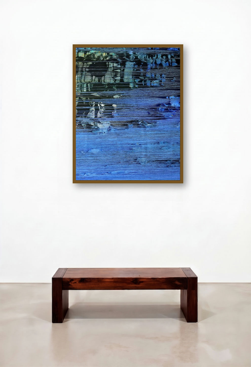 Space 9 (Midnight Blue) by artist Pranav Shah displayed in a Boutique Hotel Style Living Room