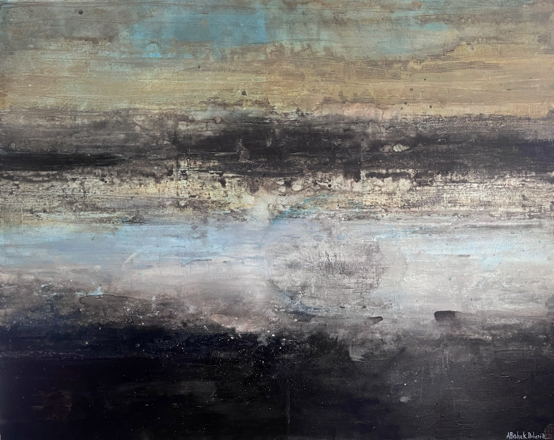 Space And Matter Abstructure' abstract acrylic painting by artist Abishek Deheria, 48x60 inch, on canvas