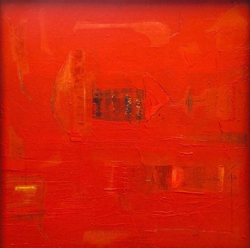 Abstract acrylic painting titled 'Space Within 3', 15x15 inches, by artist Prasad Mane on Canvas