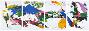 Speechless (Four Panel Prints) by Nabibakhsh Mansoori, Serigraph Serigraphs Contemporary Painting on Paper, X-Large Horizontal Wall Art