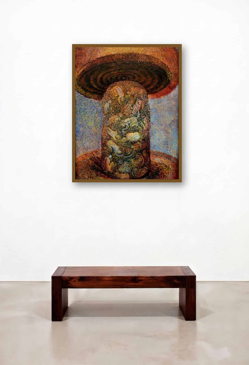 Spiritual Tune 2 (The Cosmic Egg) by artist Arun Jana displayed in a Contemporary Executive Office
