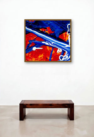 Splatter detail 1 (A Symphony of Hues) by artist Rainer Clemens Merk displayed in a Scandinavian Study