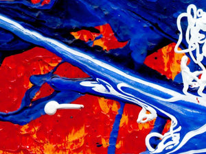 Splatter detail 1 (A Symphony of Hues) by Rainer Clemens Merk, Print Acrylic Abstract Painting on Canvas