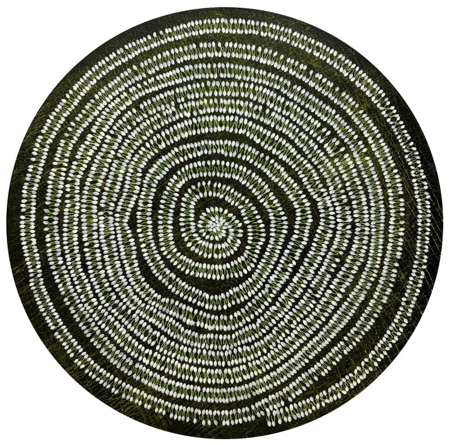 Sprinkling Fragrance 3' nature acrylic painting by artist Raju T, 48x48 inch, on canvas