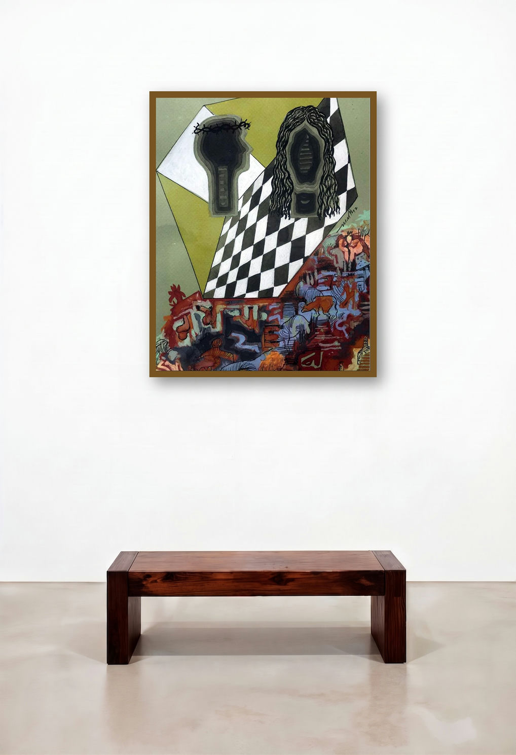 Square 2 (The Game of Life) by artist Charlee Correia displayed in a Elegant Dining Room