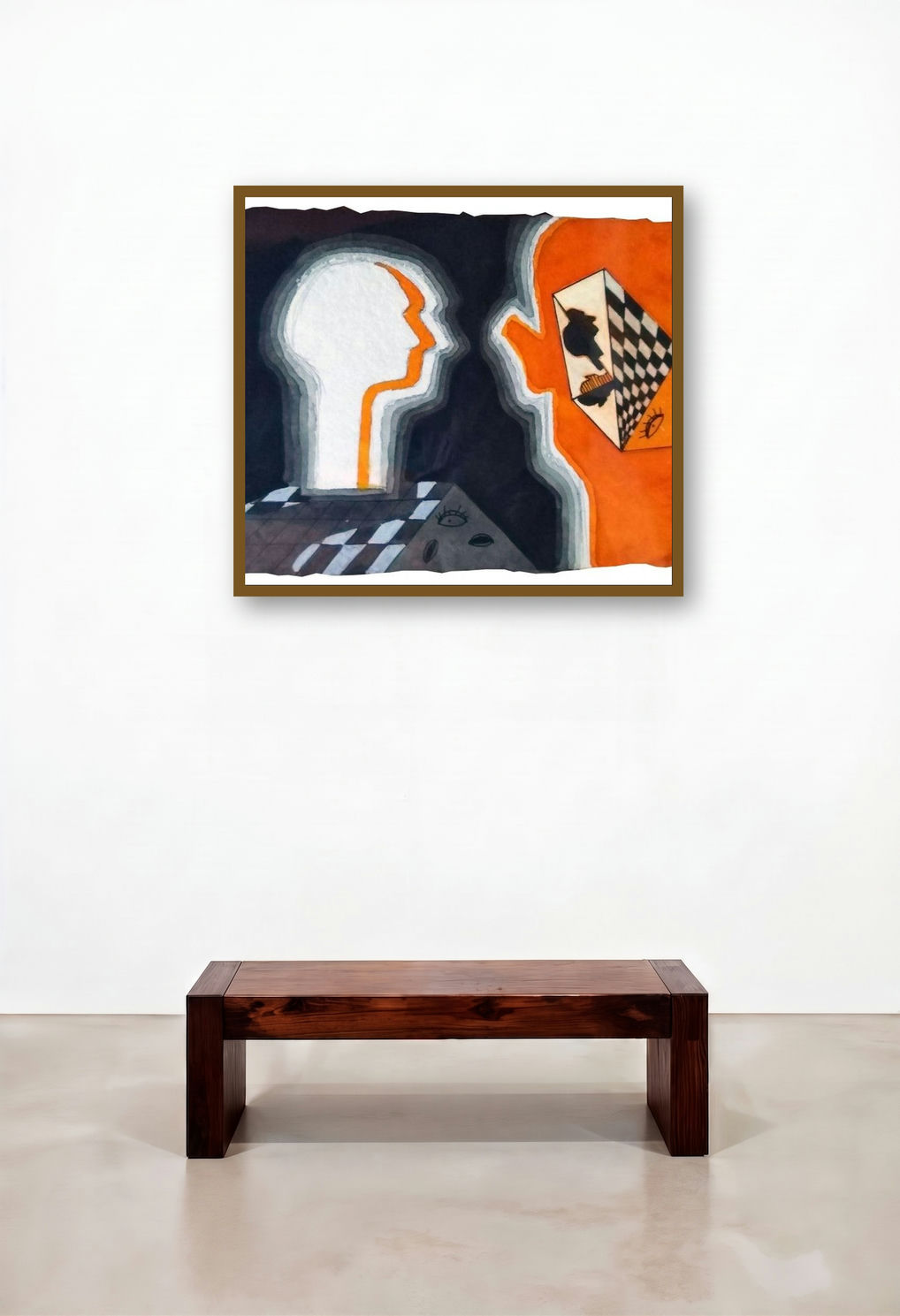Square 4 (The Inner Dialogue) by artist Charlee Correia displayed in a Designer Hotel Lobby