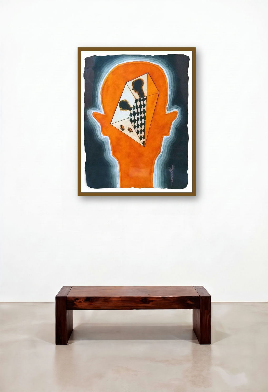 Square 5 (Mind Game) by artist Charlee Correia displayed in a Contemporary Luxury Family Room
