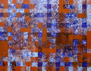 Square Pattern 1 (Urban Rhythms) by Ns Art, Original Acrylic Abstract Painting on Canvas, Medium Horizontal Wall Art
