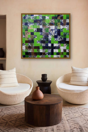 Square Pattern (Verdant Mosaic) by artist Ns Art displayed in a Contemporary gallery