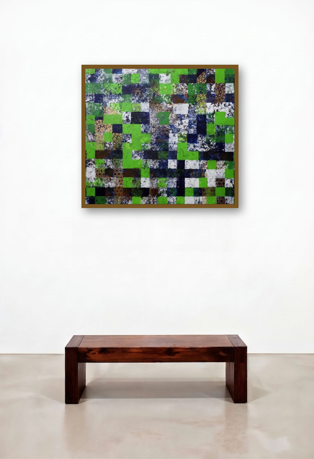 Square Pattern (Verdant Mosaic) by artist Ns Art displayed in a Transitional Foyer