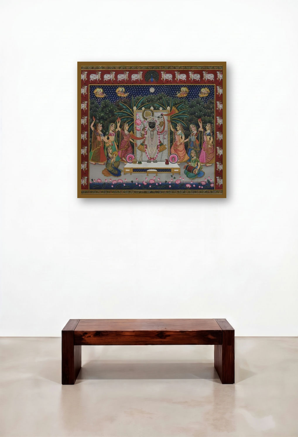 Srinathji (Urban Rhapsody) by artist Rajendra Khanna displayed in a Designer Reception Area