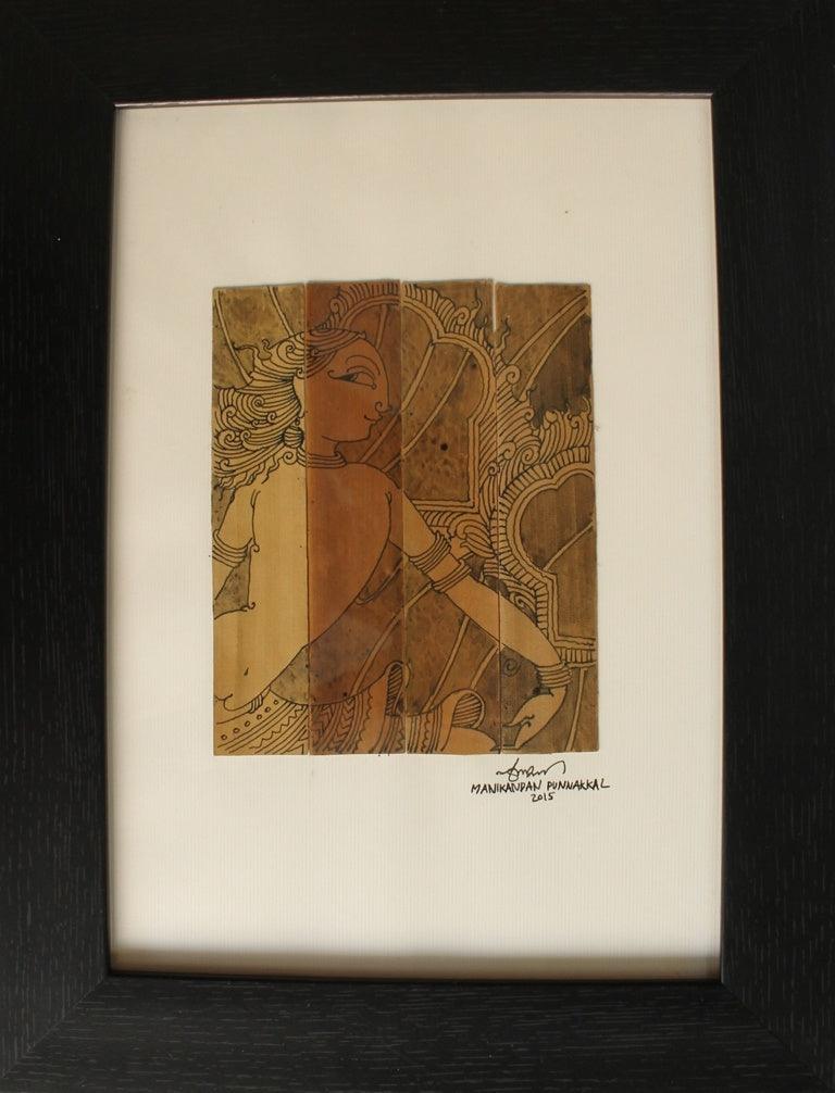 Figurative ink drawing titled 'SriRama', 37x29 inches, by artist Manikandan Punnakkal on Leaf