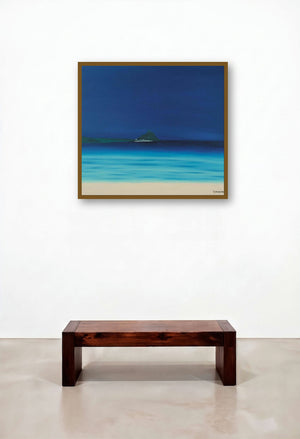 St Michaels Mount 1 (Solitary Sail) by artist SIMON MASON displayed in a Designer Library