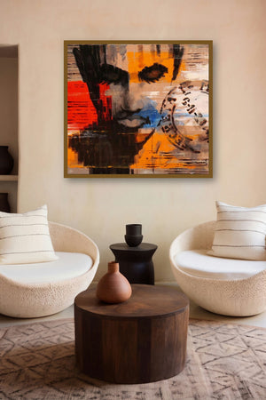 Stamp Series 208 (Time's Passage) by artist Devidas Dharmadhikari displayed in a Luxury gallery
