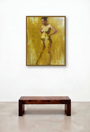 Standing Nude 2 by artist Ganesh Hire displayed in a Contemporary Luxury Study