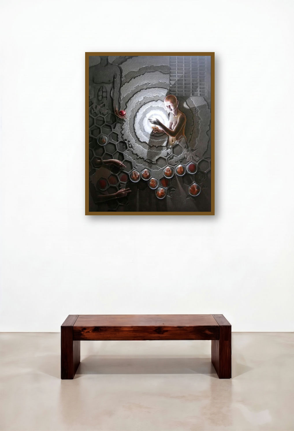 Stay Here Tonight (Enigmatic Figure) by artist Gopal Chowdhury displayed in a Eclectic Bedroom