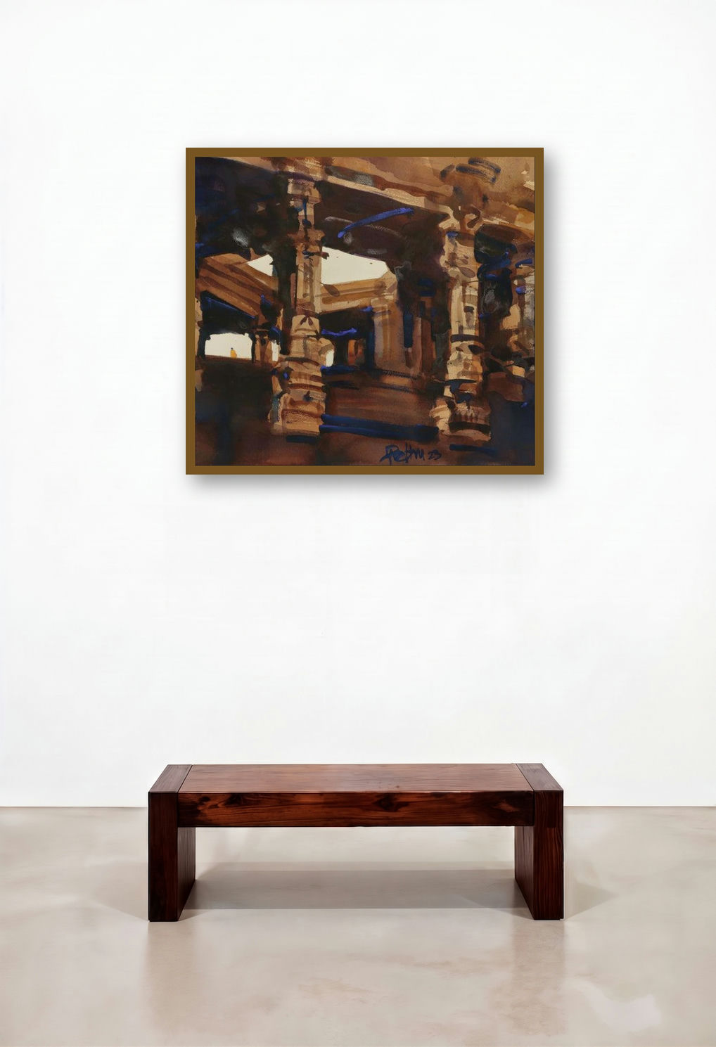 Step Well Into The History 2 (Echoes of the Past) by artist Prashant Prabhu displayed in a Contemporary Foyer