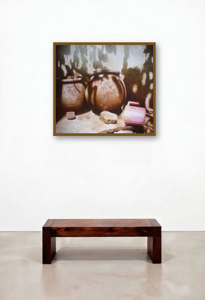 Still Life 1 (Hearth and Home) by artist Raghunath Sahoo displayed in a Eclectic Living Room