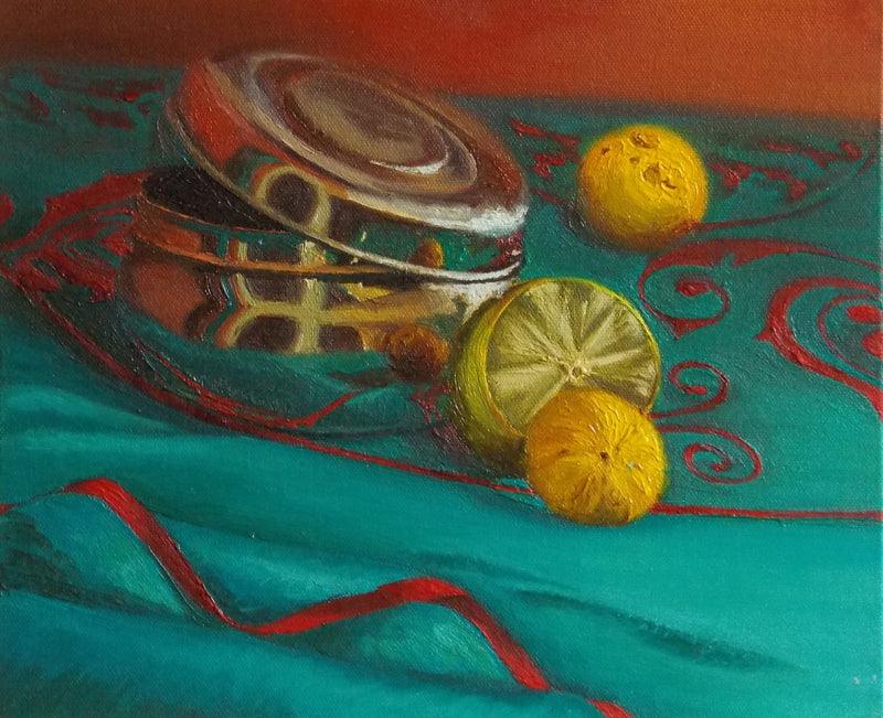 Still-life oil painting titled 'Still Life 5', 10x12 inches, by artist Banani Karmakar Bhunia on Canvas