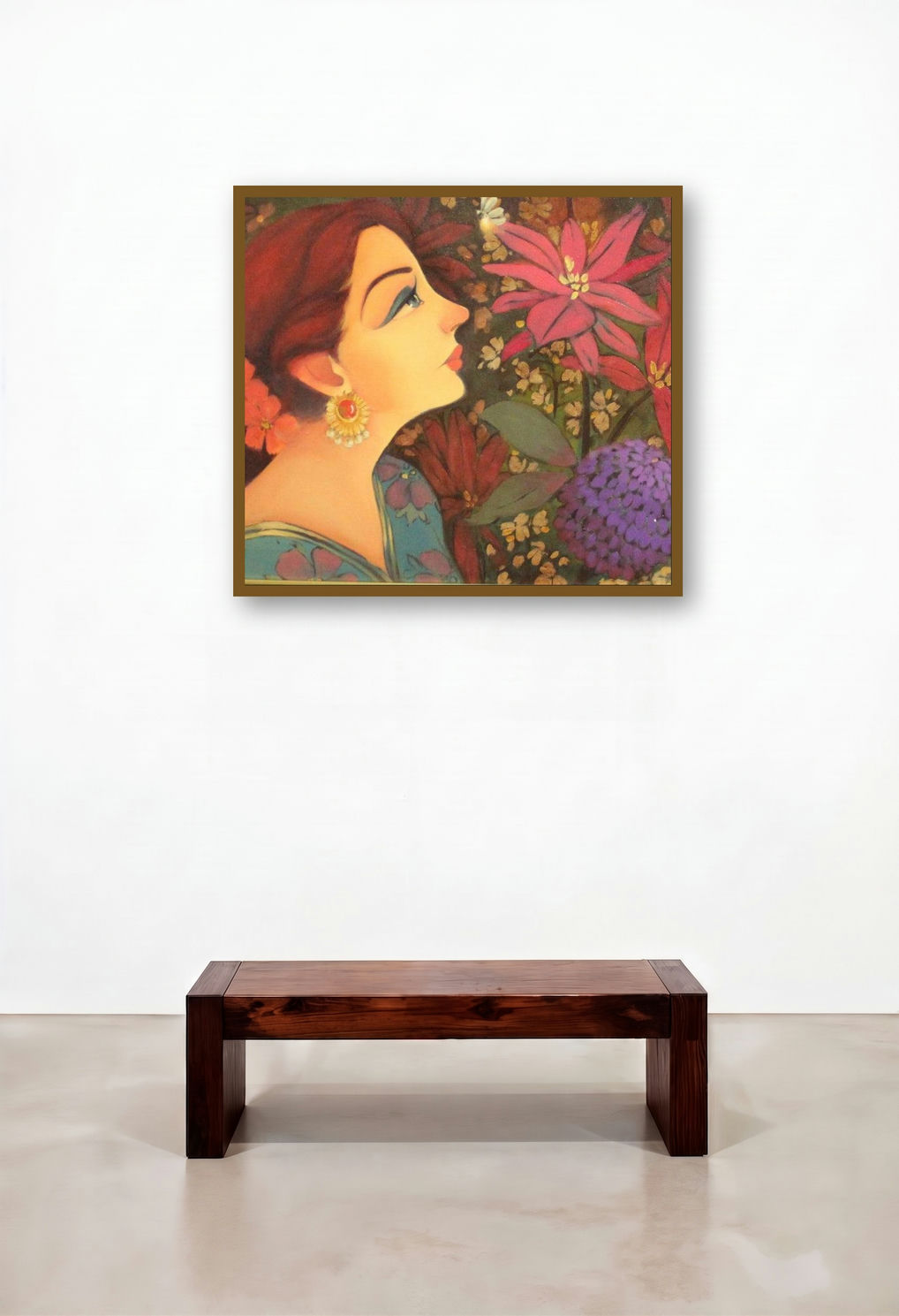 Suman (The Lamplighter) by artist Renuka Fulsoundar displayed in a Modern Hotel Lobby