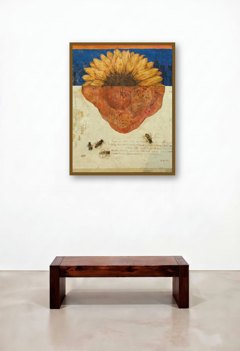 Sun City (Urban Bloom) by artist Amalesh Das displayed in a Minimalist Study