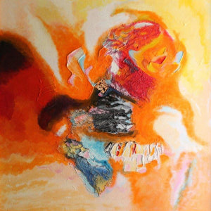 Super Nova One (Inner World) by Ranga Naidu, Original Canvas Abstract Painting on Canvas, Medium Square Wall Art